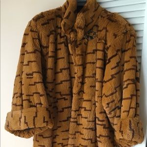 Tiger Print French Rabbit Fur Coat